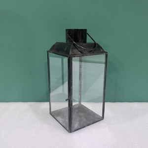<b>Black</b> Metal Glass Candle <b>Lantern</b> Decorative <b>Lantern</b> for Home Wedding Ramadan Christmas Decoration - Product Image 3