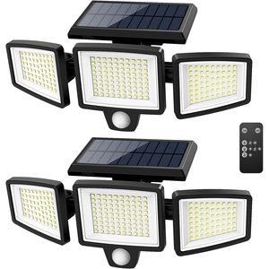 2500lm IP65 LED 210โคมไฟผนังพลังงานแสงอาทิตย์กันน้ำกลางแจ้งสวนพร้อมตัวเครื่อง ABS ที่ทำให้ร่างกายมนุษย์อบอุ่นสัมผัสได้เปิดตัวใหม่! - Product Image 1