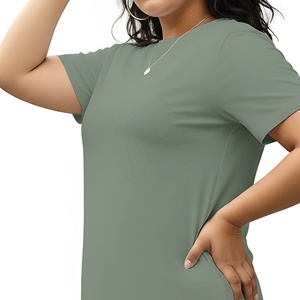 New Trending Ladies Custom Short Sleeve Solid Pattern T-Shirt oversizedCasual Style 100% Cotton Low Price women t-shirt 2026 - Product Image 4