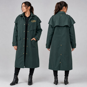 Manteau long d'hiver en coton ciré respirant pour femme, imperméable et coupe-vent, idéal pour l'équitation et les activités de plein air (vente en gros) - Product Image 3