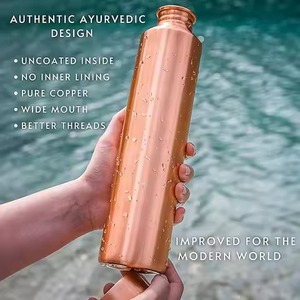 Handcrafted Personalized Water Bottle Copper Water Bottle with Honeycomb Design Minimalist Portable Travel <b>Drinkware</b> - Product Image 3