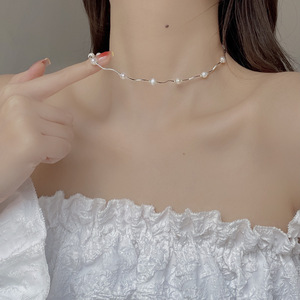 Collar de Perlas de Agua Dulce Natural de Lujo Ligero para Mujer, Diseño Personalizado, Estilo Coreano, Inspirado en Ondas Curvas - Product Image 4