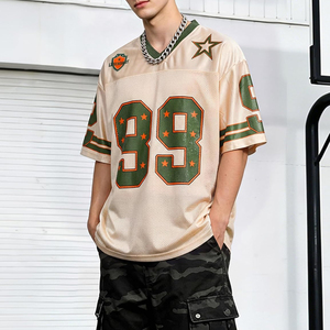 Camiseta de fútbol de malla con cuello en V, estampado de leopardo, número 99, unisex, ajuste holgado, transpirable, manga corta, ropa deportiva para adultos - Product Image 5