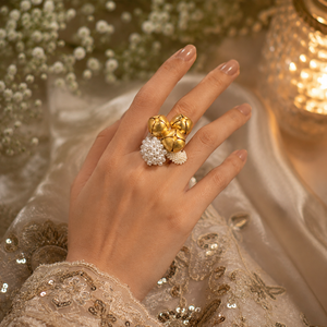 Anillos de Dedo Hechos a Mano con Perlas Ghungroo para Keertan, Pooja, Sunderkand Path, Ceremonia de Boda y Accesorios de Phera Nupcial para Mujeres - Product Image 5