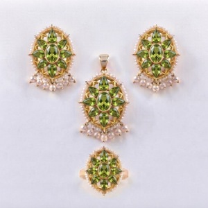 Juego de Joyería de 2 Piezas, Aretes y Colgante de Turquesa con Baño de Oro y Circonitas, Proveedor de Fábrica B2B Personalizado - Product Image 4
