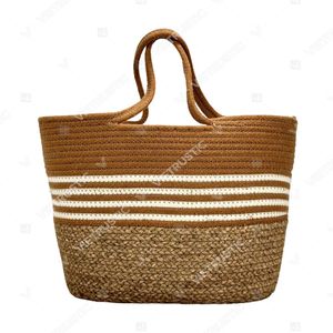Collection de sacs fourre-tout pour femmes SIERRA, en pailles tissées à la main et à franges, avec fermeture éclair durable, doublure en coton et accents rayés - Product Image 4