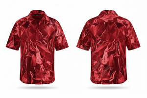 Breathable Tie Dye Short-Sleeve <b>Dress</b> Shirt Trendy Metallic Fabric Casual Fashion Unique Custom Wrinkle Effect <b>Dress</b> Shirts <b>Men</b> - Product Image 2