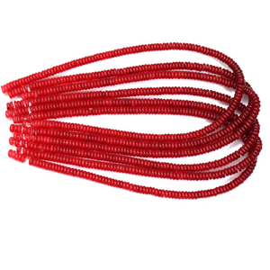 Cuentas planas de cuarzo rojo oscuro de 5-6 mm, cuentas espaciadoras de piedra preciosa Heishi de color rojo intenso, hilo de cuarzo liso para pulsera y collar. - Product Image 2