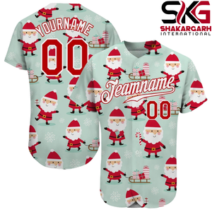 เสื้อเบสบอลวันเซนต์แพทริคแบบกำหนดเอง สีขาว สีเขียวเคลลี่ ลาย 3 มิติ ชื่อทีม หมายเลขผู้เล่น ชุดกีฬา - Product Image 3