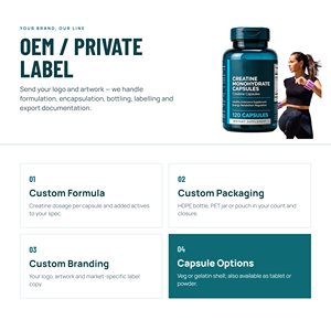 Capsules de créatine monohydrate en marque privée OEM, complément nutritionnel sportif, 120 capsules, approvisionnement en vrac - Product Image 4