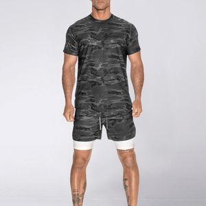 Wholesale <b>Men</b>’s Running Double <b>Shorts</b> Quick Dry Training <b>Shorts</b> with <b>Compression</b> Inner Layer - Product Image 2