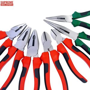 Alicates industriales multifuncionales de acero dentado de agarre suave para corte profesional y uso DIY OEM personalizable rojo y negro - Product Image 6