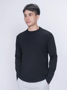Camisetas personalizadas para hombre de manga larga, algodón transpirable, de secado rápido, cuello redondo, casual, con logo personalizado, ecológicas. - Product Image 3