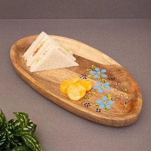 Plateau de service élégant en métal, plateau décoratif élégant pour servir les aliments, pour la cuisine, la table à manger, la présentation des collations, la décoration de la maison - Product Image 6