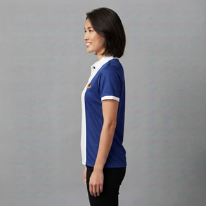 Camiseta polo de punto personalizada de 2 colores para mujer, informal, para verano, 100% algodón, transpirable, de secado rápido, cómoda. - Product Image 2