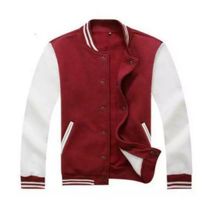 <b>Men's</b> Varsity <b>Jacket</b> <b>White</b> Red Color Blocking Turn-down Collar Button Front Preppy Style Autumn Regular Fit <b>Men</b> varsity <b>jacket</b> - Product Image 5