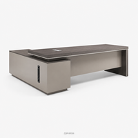 Bureau de direction moderne ArchieLeap avec armoire latérale 2400 mm, panneau en bois bicolore, mobilier de direction ZQR-00036