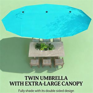 Ombrellone da Giardino Blu Senza Base per Esterni - Ombrelloni e Basi per Patio - Product Image 4