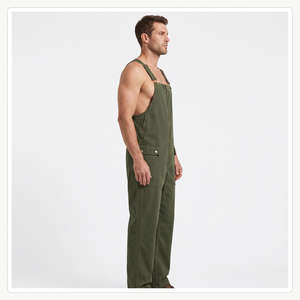 Custom <b>Men</b>’s Work Bib <b>Overalls</b> Durable Twill Fabric Adjustable Buckle Straps Cargo Pockets Front Zip Industrial Uniform - Product Image 2