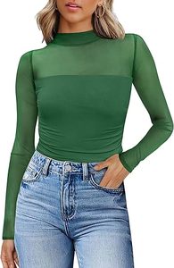 Long Sleeve Shirts Fashion Clothing <b>Turtle</b> <b>Necks</b> Sheer Ruched Going Out <b>Tops</b> Fall Outfits Slim Fit Blouses - Product Image 3