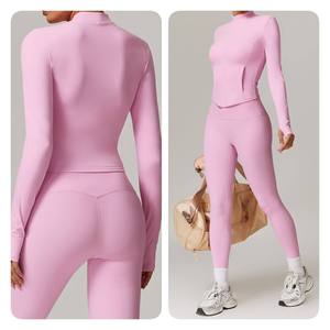 Combinaison de sport personnalisée pour femme, demi-zip, sans manches, respirante, en nylon, pour yoga et entraînement, avec taille élastique, idéale pour l'hiver - Product Image 4