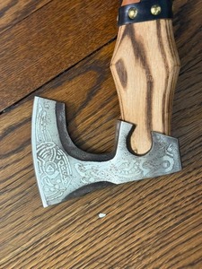 Hache Viking en acier carbone de qualité industrielle, fabriquée à la main, manche en bois, outil de camping en plein air, cadeau pour hommes AH # 140 - Product Image 2