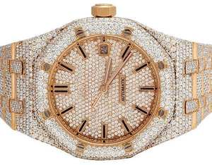 BOJ A.P. Montre pour homme en or rose avec cadran indexé, mouvement automatique, diamants VVS et moissanite, montre de luxe à prix bas - Product Image 3