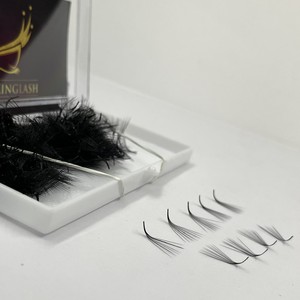 Supplier <b>Premade</b> Fans Eyelash Extensions High Quality Synthetic Hair Handmade 10D-20D Mega Natural Long Narrow Black Matte - Product Image 1