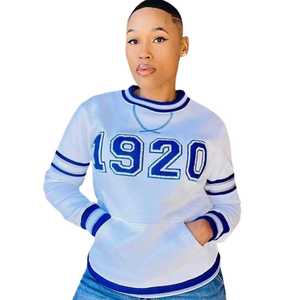 เสื้อสเวตเชิ้ตคอกลมสีขาว Zeta Phi Beta 1920 ปักลายเชนิลล์ เสื้อผ้าชมรมพี่น้องชาวกรีก สำหรับทุกเพศ ผลิตจากผ้าฝ้ายพรีเมียม - Product Image 6