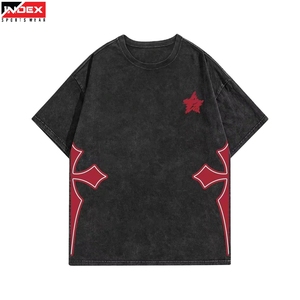 T-shirt Homme Streetwear Délavé Effet Usé Coton Rétro avec Logo Personnalisé Grammage Lourd Style Urbain Tailles USA 2026 - Product Image 1