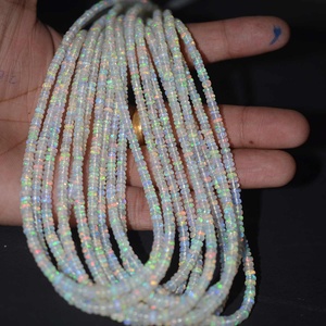 Cuentas de piedras preciosas Rondelle lisas de ópalo etíope blanco Natural de 2mm-3mm del fabricante, producto hecho a mano de tendencia 2025 - Product Image 3