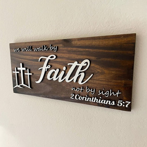 งานศิลปะติดผนังไม้แกะสลักข้อพระคัมภีร์ <span class=keywords><strong>คำ</strong></span>พูดของคุณ ศรัทธาของคุณ - Product Image 4