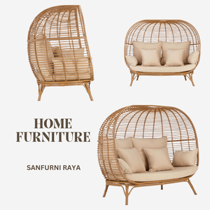 Meilleur mobilier bon produit rond en rotin loisirs lit de soleil étanche double sièges extérieur nouvelle fabrication au prix de gros - Product Image 6