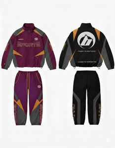 Nouvel ensemble de survêtement athlétique 2 pièces réfléchissant coupe-vent pour homme, design personnalisé 2026, services OEM en gros - Product Image 6
