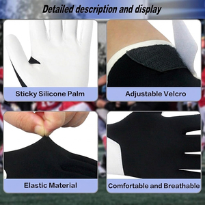 Gants de football américain personnalisés en cuir synthétique respirant et antidérapant pour adultes et jeunes, avec poignée de réception et crochet - Product Image 6