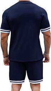 T-Shirt Short <b>Set</b> Trim Cotton Summer Sports Men Casual Wear Two-Piece Crew Neck Breathable Gym Outdoor Use Streetwear <b>Twin</b> <b>Sets</b> - Product Image 2