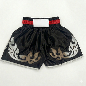 Cible de boxe en polyester respirant à séchage rapide, motif ours noir et blanc, bordure rouge, pour Muay Thai et équipement de combat toutes saisons - Product Image 6