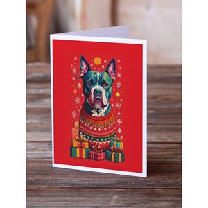 Lunatique A7 Taille 5x7 New Staffordshire Bull Terrier Vacances Noël Cartes De Voeux Pack 8 Cartes De Note Vierges avec Enveloppes - Product Image 2