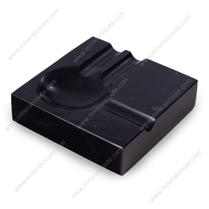 Cenicero de mármol natural de diseño moderno, hecho a medida, de mármol negro, cuboide, de 2 lados, para sala de estar y oficina. - Product Image 2