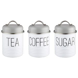 New Arrival Set of 3 Canister Sugar Tea Coffee Storage Box Container For Kitchen Tabletop <b>Decorative</b> Canister Set With <b>Lid</b> - Product Image 6