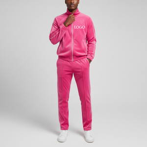 Ensemble de survêtement/sweat-shirt en velours personnalisable de qualité supérieure pour homme 2026, imprimé, 100 % coton molletonné, avec cordon de serrage - Product Image 1