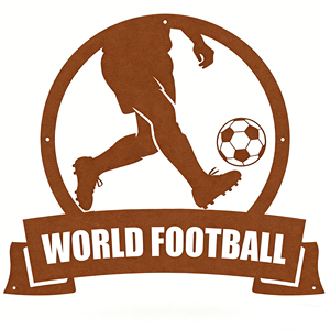 Silhouettes métalliques décoratives murales personnalisées sur le thème <span class=keywords><strong>du</strong></span> football mondial pour la zone des supporters de football, décoration personnalisée - Product Image 1