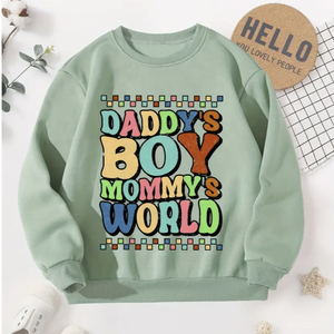 Sweat-shirt en éponge française de haute qualité pour tout-petits garçons basique blanc uni solide doux manches longues ensemble de vêtements de Style décontracté - Product Image 6