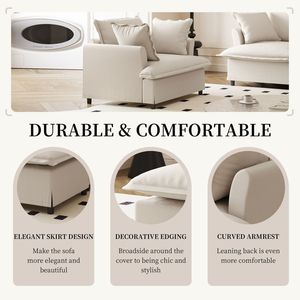 37 \ "divano componibile componibile monoposto oversize ampia poltrona in ciniglia moderna imbottito comodo divano singolo per soggiorno - Product Image 4