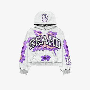 Conjunto Deportivo de Sudadera con Cierre y Pantalones Cortos Purple Flame - Product Image 3