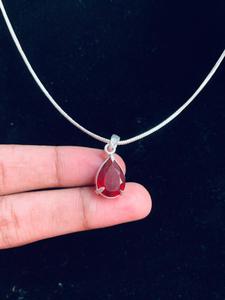 Collar de cadena de serpiente con granate, bisel de plata alemana, regalo de aniversario o boda cristiana, alta calidad, venta al por mayor - Product Image 2