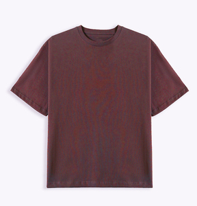 T-shirt décontracté pour homme, col rond, manches courtes, couleur unie, 100% coton, coupe classique, design à épaules tombantes - Product Image 6