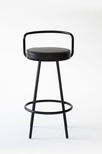 Taburete Metálico de Lujo con Asiento Acolchado y Base de Hierro Resistente, Mueble Moderno para Barra o Mostrador - Product Image 1