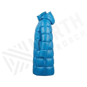 Hooded Quilted Waterproof <b>Bubble</b> Jacket Black Full Sleeve Winter Windproof Cotton Shell Knitted Fabric Polyester Filling Stand - Product Image 3