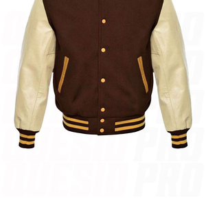 Chaqueta Varsity Azul para Hombre con Mangas de PU Negras, Corte Regular, Estilo Preppy, para Otoño, Cierre de Botones, Color Sólido - Product Image 5